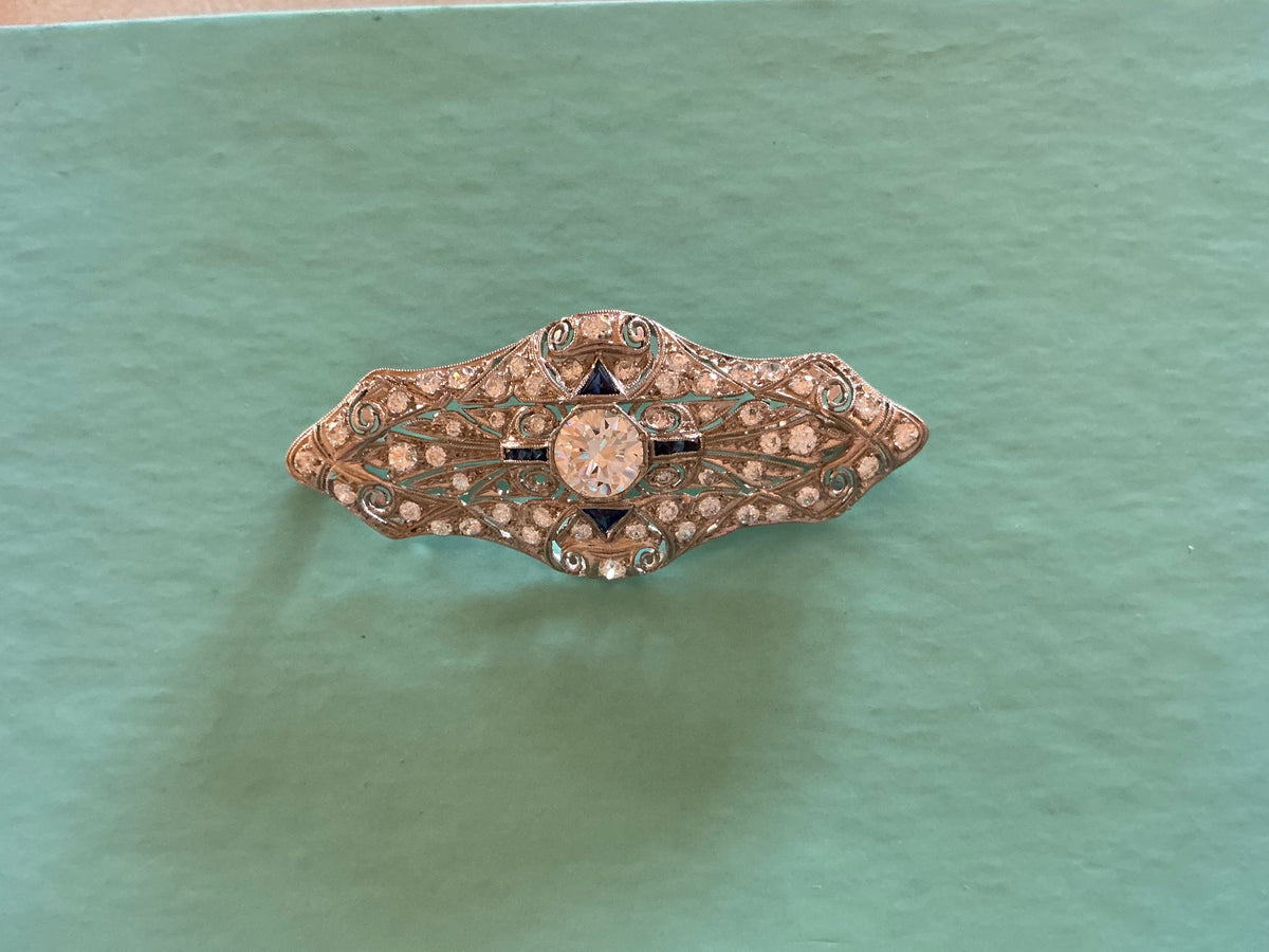 Platinum Diamond Art Deco Brooch 1915-1935